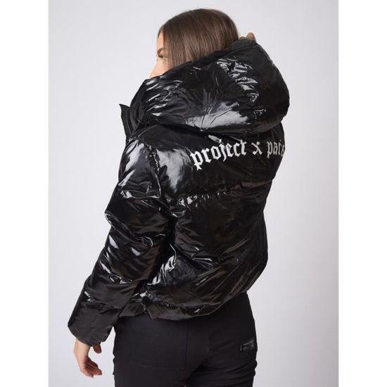 PROJECT X PARIS Blouson court effet vinyle Femme Noir