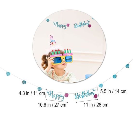 Joyeux Anniversaire Banniere Creative Belle Shell Decor Pour Le Festival De Fete D Anniversaire Stickers De Vitrine Cdiscount Beaux Arts Et Loisirs Creatifs