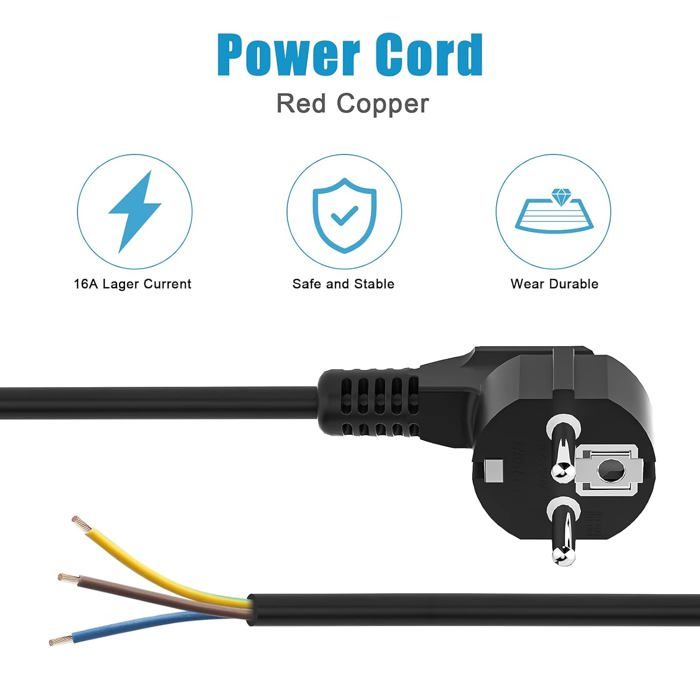 Câble Rallonge Spirale Schuko 3x1mm² - Extensible De 0,6m à 2m - IP20 Pour Appareils Électriques