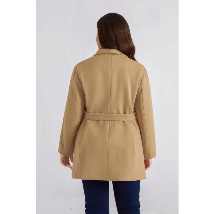 Manteau Femme Beige Taille 50 (Italie) - Laine Mélangée, Occasion Très Bon état, Longueur Hanches, Hiver