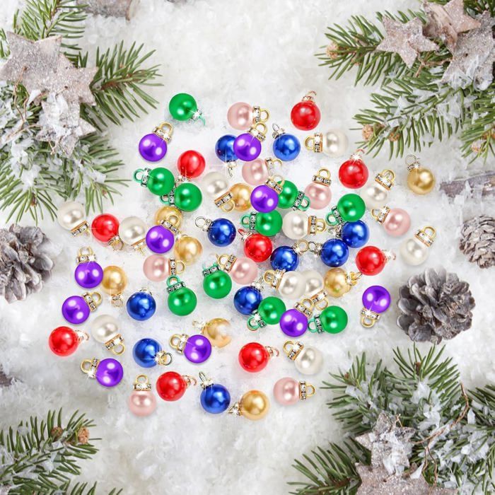 20 Mini Boules De Noël En Plastique - Pour Maison De Poupée, Bijoux DIY, Décoration Miniature - Accessoires Créatifs