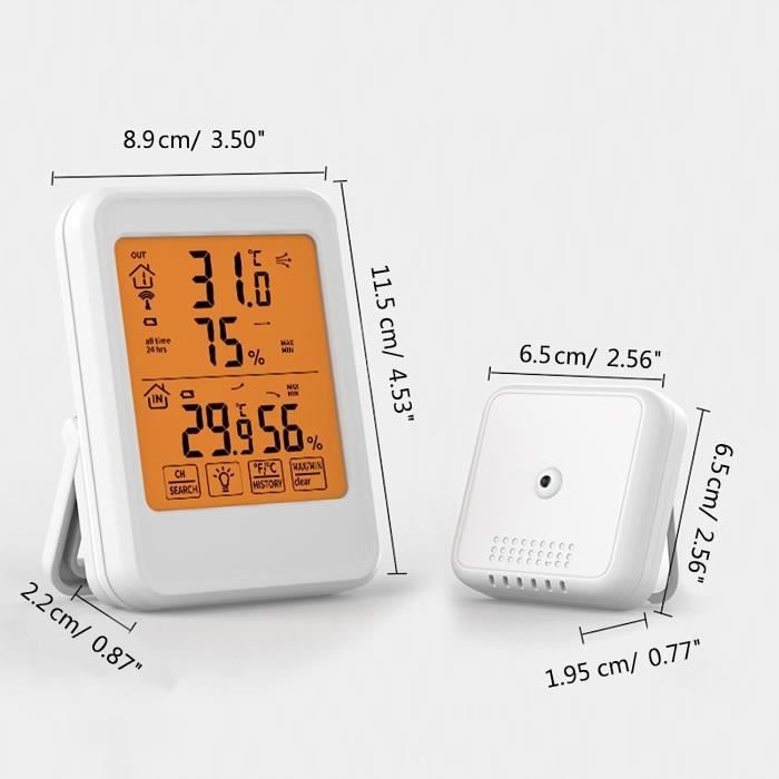 Thermometre Hygrometre Interieur Exterieur sans Fil, Thermomètre