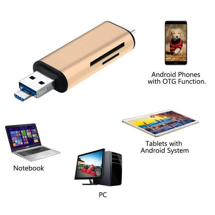 Juce® Lecteur de Carte SD Micro SD USB 3.0 avec Adaptateur 3-en-1