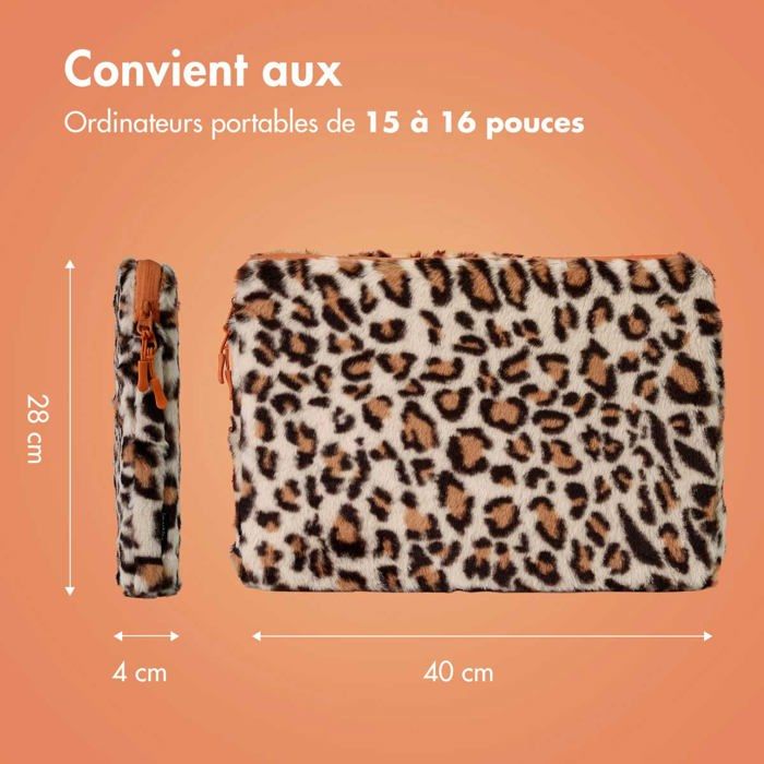 Housse Ordinateur Portable 13-14 Pouces – Motif Léopard – Antichoc, Imperméable – Sacoche Transport Fine