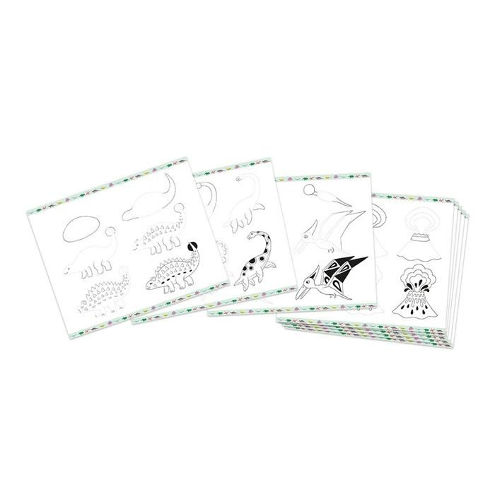 Janod - Step by Step Drawing - Apprendre à dessiner - 20 Modèles Kawaii - Kit Dessin Enfant - Apprentissage Dessin et Concentration – Dès 6 ans – J09156