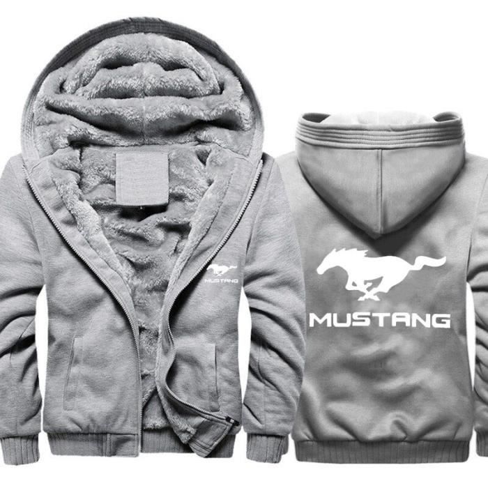 IGUC 202 Mustang sweat capuche en coton molletonn pour homme