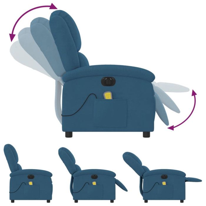 Fauteuil de Massage Inclinable Électrique, Chaise de Relaxation avec Dossier et Repose-pied Fauteuil de Massage Inclinable Électrique, Chaise de Relaxation avec Dossier et Repose-pied