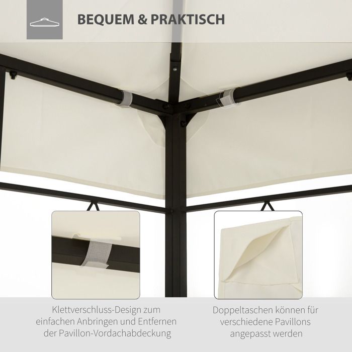 Rebecca Mobili Tonnelle en Accordéon Pavillon Blanc avec 4 Sacs de Poids Polyester Métal avec Sac de Transport Foires Terrasse Fêtes - 3,1x3x3 m (H x L x P) - Art. RE6326