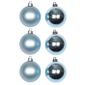 Lot De 6 Boules De Noël En Pvc Bleu Clair 6 Cm