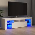 Meuble TV Scandinave Moderne - 6582Neuve - Blanc Brillant - 140x35x40 cm - LED RVB-0