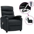 81524Haut de gamme® Fauteuil Relax électrique - Fauteuil de massage pour Salon ou Chambre à coucher - Gris foncé Tissu-0
