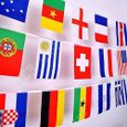 TD® Banderole de Drapeaux du monde 21*14 c m- Guirlande de Bannière,drapeaux Internationaux-100 Pays différents pour fête 25 m-0