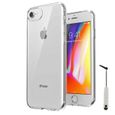 VCOMP® Pour Apple iPhone SE (2022) 4.7": Coque Silicone gel UltraSlim et Ajustement parfait + mini Stylet - TRANSPARENT-0