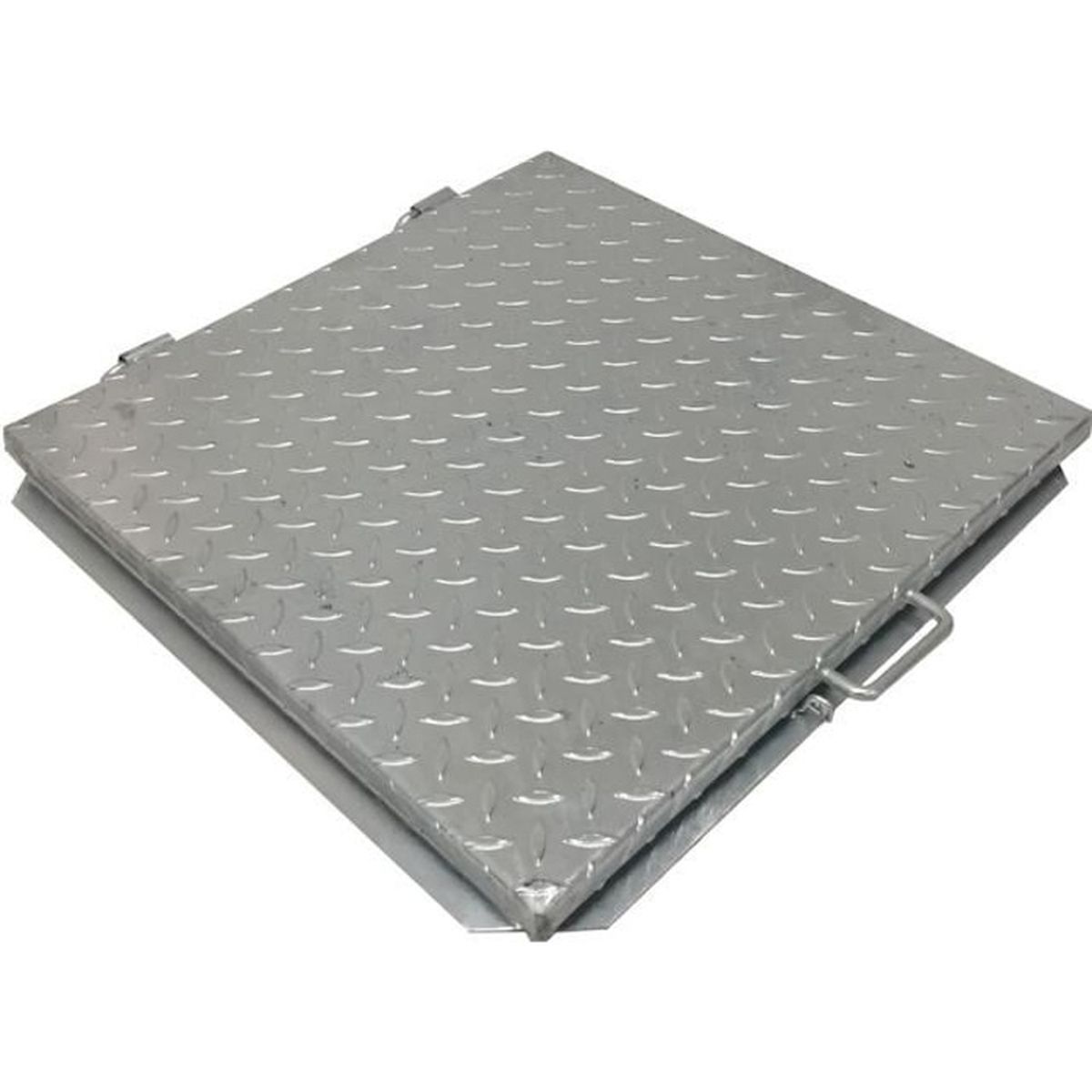 Couvercle de regard SA-70 en acier galvanis/é pi/étinable 700 x 700 mm T/ôle larm/ée Couvercle de regard avec cadre Goulotte carr/ée