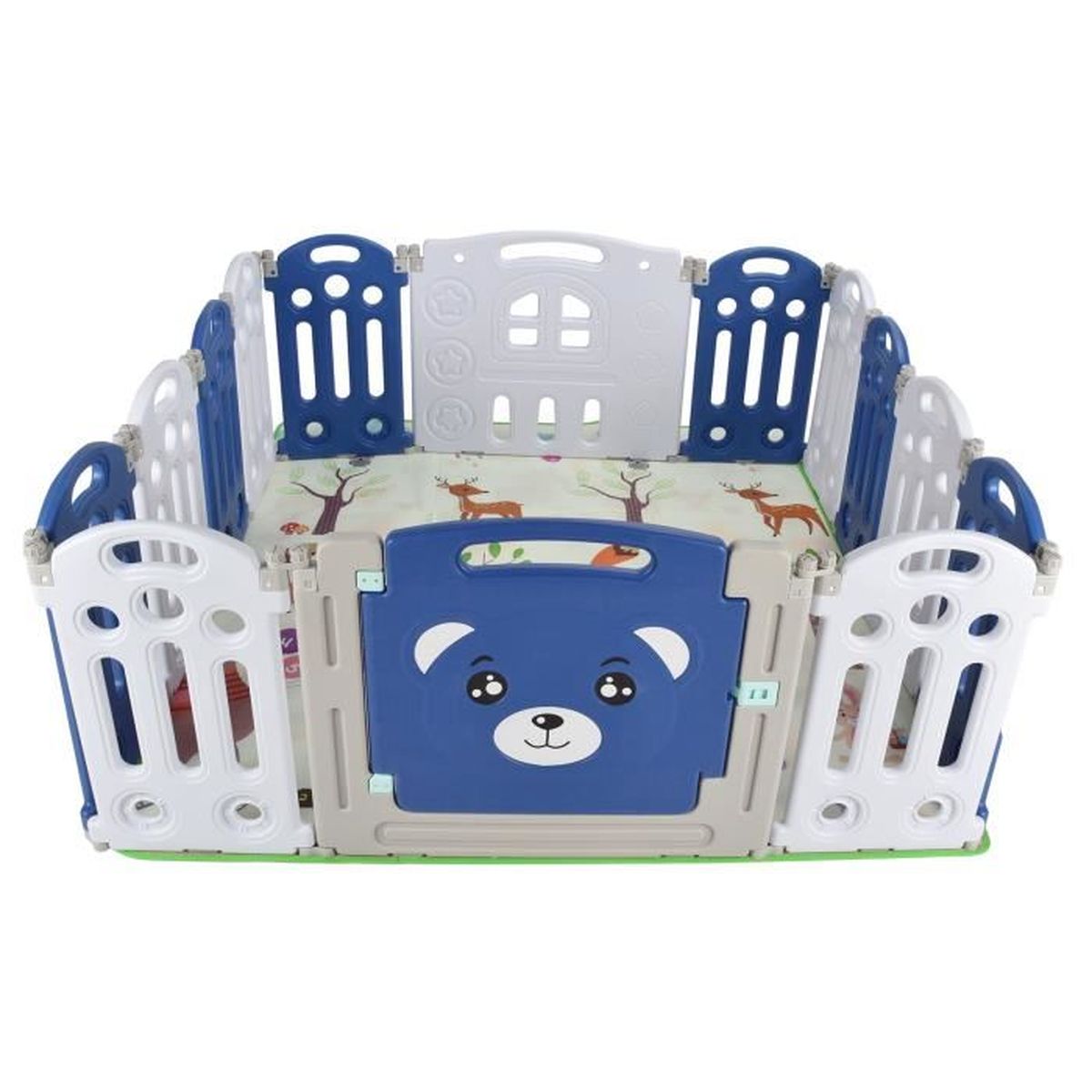 Parc Bebe En Plastique Non Toxique 12 2 Panels Avec Panneaux D Activite Et Porte Barriere Securite Mode Du Point D Onde Style 2 Cdiscount Puericulture Eveil Bebe