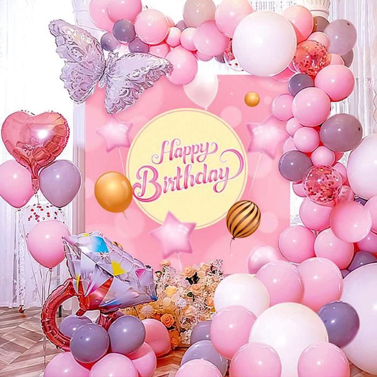 Decoration Ballon Anniversaire Enfant Fille Kit 48 Pieces Anniversaire Rose Ballons Pour Mariage Fete D Anniversaire Cdiscount Maison