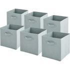 Lot de 6 paniers de en tissu pliables - BOX AND BEYOND - Vert Sauge 27x27x27cm