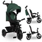 Tricycle bébé évolutif LIONELO Haari - Poussette - Jusqu'à 25 Kg - Siège réversible - Grand Panier et Sac - Porte-gobelet - Vert