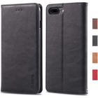 MSK Coque iPhone 8 Plus, Housse en Cuir Premium Flip Case Portefeuille Etui pour iPhone 8 Plus (Noir)