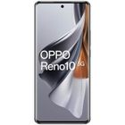 Smartphone OPPO Reno10 5G de couleur gris argenté avec écran 6,7" AMOLED 120 Hz Full HD+, 1080 x 2412 pixels, 8 Go de RAM DDR4 +