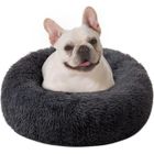 XJYDNCG Couchage Chat Panier pour chat-chien Rond en Peluche pour et Confortable – 60cm – Gris foncé