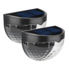 X-TOUT Eclairage mural Lot de 2 lampes solaires pour clôture de pont extérieur étanche à montage mural demi-cercle ombre LED veilleuse