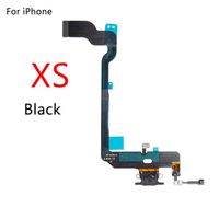 Pour xs noir - Connecteur de Port de chargement pour iPhone, prise Audio pour casque et Microphone, câble fle