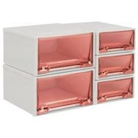 Boîte De Rangement Miniature Maison De Poupée Mode Meubles Jouet Blanc Et Rose - 2x 1:12