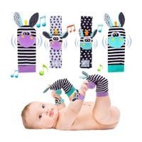 Ensemble de 4 pièces chaussettes en rotin pour bébé - Marque - Modèle - Blanc - Cadeau naissance 0-36 mois