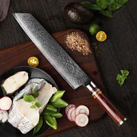 Couteau kiritsuke - Couteaux De Chef Damas Vg10 Couteau De Cuisine Japonais Damas En Acier Inoxydable, Manche