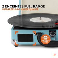 Fenton RP115 - Platine vinyle vintage Bluetooth à 3 vitesses - Bleu, avec haut-parleurs intégrés, pour disques 33, 45 et 78 tours