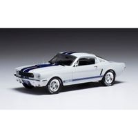 Miniatures montées - Ford Mustang Shelby GT 350 Blanches bandes bleus 1965 1/43 IXO