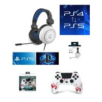 Pack Manette PS4 Manette Bluetooth ZOMBIE BLANCHE 3.5 JACK + Casque BLANC 1704 PS4-PS5 PLAYSTATION