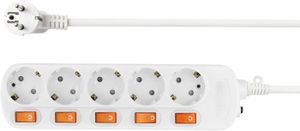 MULTIPRISE Multiprise avec interrupteur et protection contre les surtensions - Câble de 1,5 m - Pour salon.[Z2532]