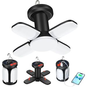 Lot De 2 Lampes Camping Télescopiques Semptec – Dynamo Rechargeable, 2 Niveaux, Charge USB Secours
