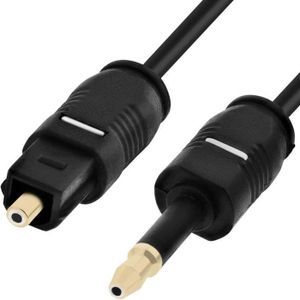 FosPower Câble Optique Audio Numérique [0.9m 24K Or plaqué] Toslink vers/à  Mini Toslink Digital Optical SPDIF Audio Cable