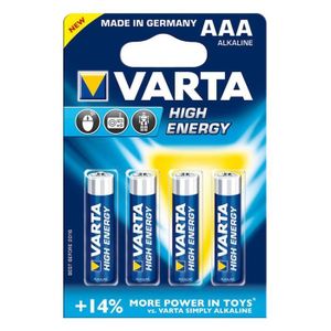 PILES Varta Alkaline High Energy 4 piles 1,5V AAA (lot d