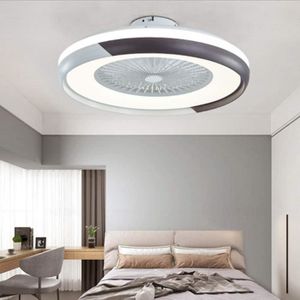 Ventilateurs De Plafond Avec /Éclairage T/él/écommande Dimmable Vitesse Du Vent Plafonniers Modernes LED Lampe Suspendue Silencieuse Pour Chambre /À Coucher Chambre Denfant Salon Lampes Bureau,Bleu