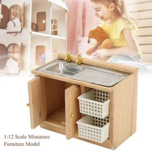 Mini Bois Bureau 1:12 avec tiroirs artisanaux Maison de Poupée Mobilier 
