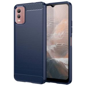 Coque Silicone + Verre Trempé Pour Nokia C32 - Antichoc, Anti-rayures, Finition Carbone