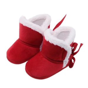 BOTTINE Bottes d'Hiver Chaudes pour Nouveau-Né - Rouge - Chaussures de Neige à Semelles Souples - Mixte - Bébé