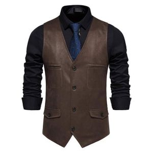 Gilet De Costume Pour Homme - Style Rayé Classique, Coupe Ajustée, Sangle Arrière Réglable - Tweed, Pour Bureau Ou Style Décontracté