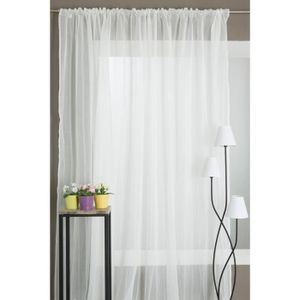 x160 cm Caf/é Clair Hauteur 140 Largeur Topfinel Lot de 2 Rideaux Voilage Broderie de Fleur en Lin pour Salon Moderne /à Oeillets Rideau D/écoration Chambre Cuisine