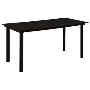 Ensemble table et chaise de jardin Zerodis Mobilier à dîner d'extérieur 5 pcs Corde en coton et acier Noir AB3058279 HB042