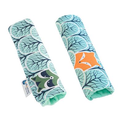 HABNI Lot 2 Protège-Ceintures Enfant Dinosaures - Coussinets Sécurité Voiture Doux Respirants - Protection Épaules Anti-Frottement Vert Fun !
