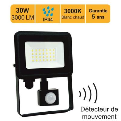 Projecteur LED 30W avec Détecteur de Mouvement - EROS - NetBoat - IP66  Etanche - Blanc Froid 6000K - Cdiscount Maison