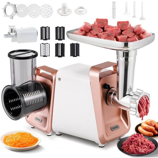 MPM MMM-06 Hachoir électrique à Viande Avec Poussoir à Saucisses 3 Disques De Coupe 720w Blanc Blanc 49192900