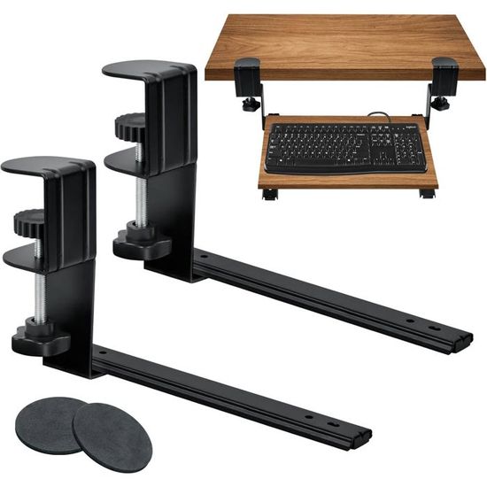 Extension Bureau Support Clavier Ergonomique Réglable - 8 Pouces, 2 Pièces Blanc - Fixation Sans Percer