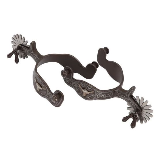 🐴 Lot De 2 éperons De Cowboy Western – Gravés, Lisses – Acier Inoxydable – Taille 80mm (Neuf)