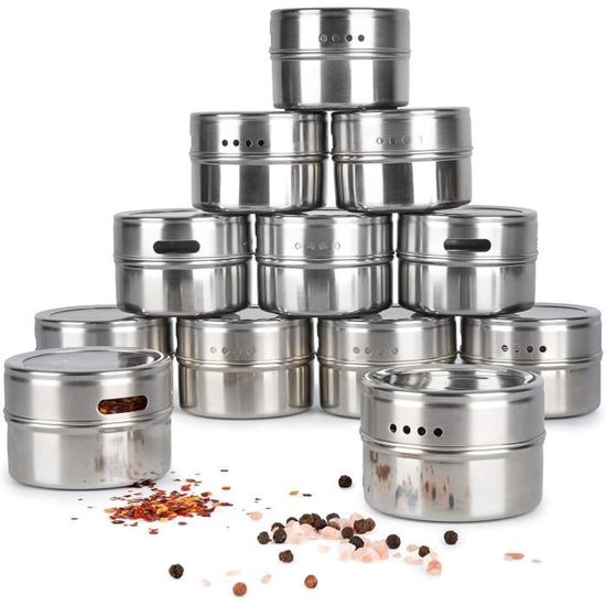 Pot à épices En Verre Réglable De 100 Ml, Avec Couvercle En Acier